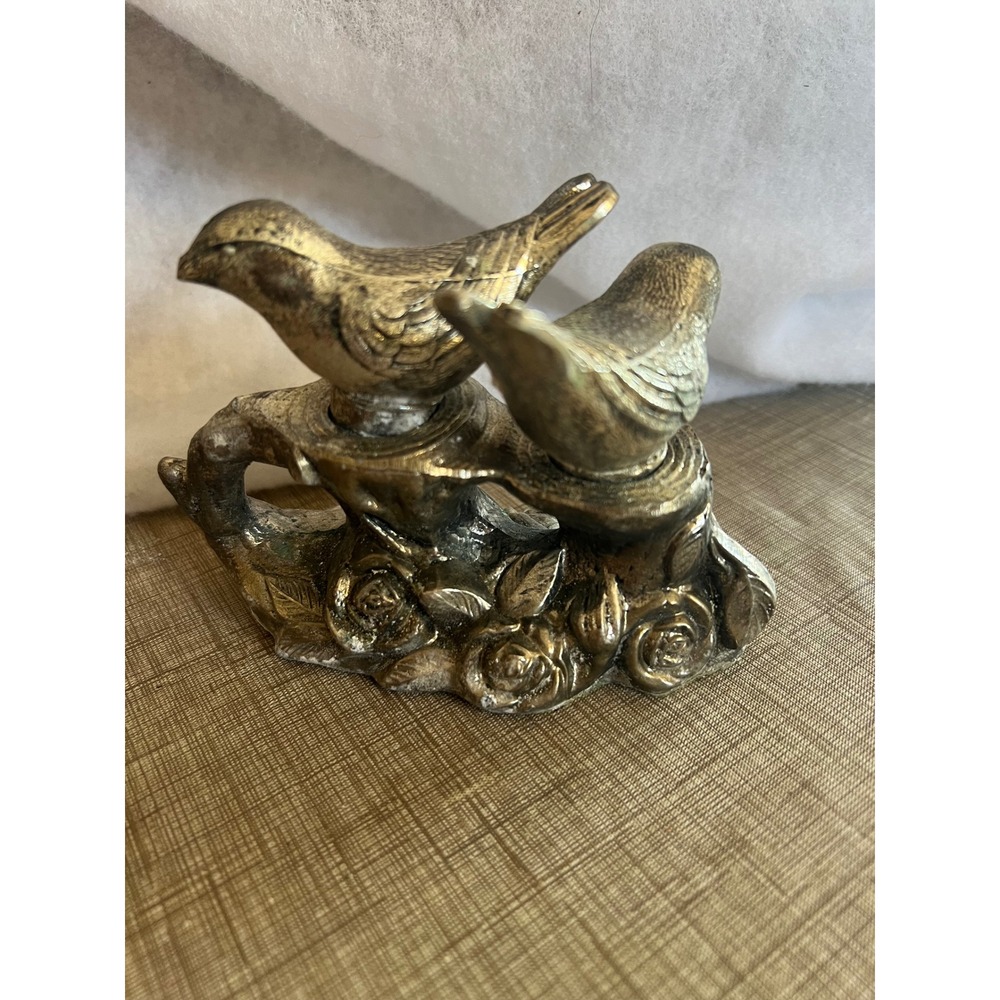 Vintage Silver Tone‎  Love Birds Salt and Pepper Shakers Set